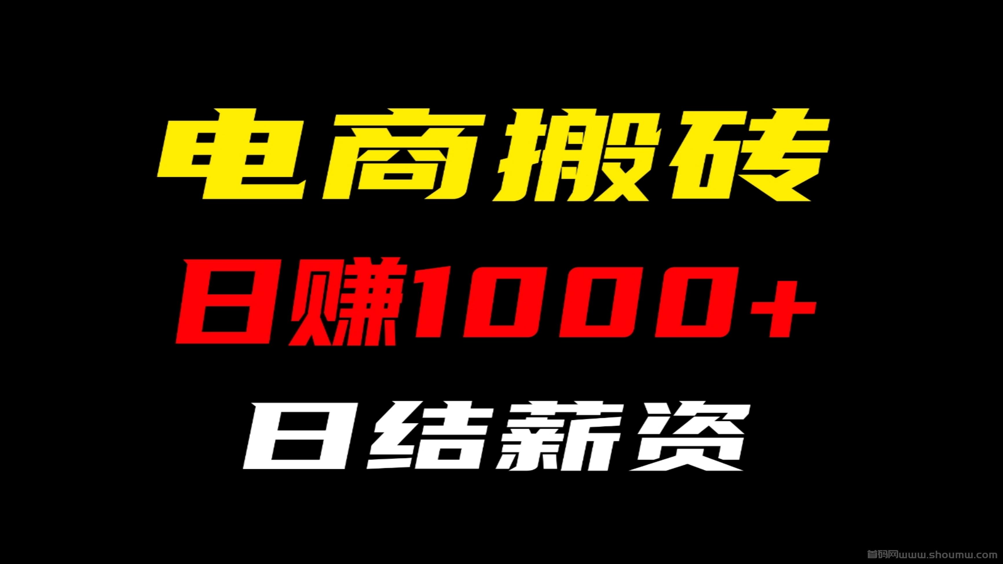 电商搬砖：四年运营经验，专注互联网掘金项目，随做随结